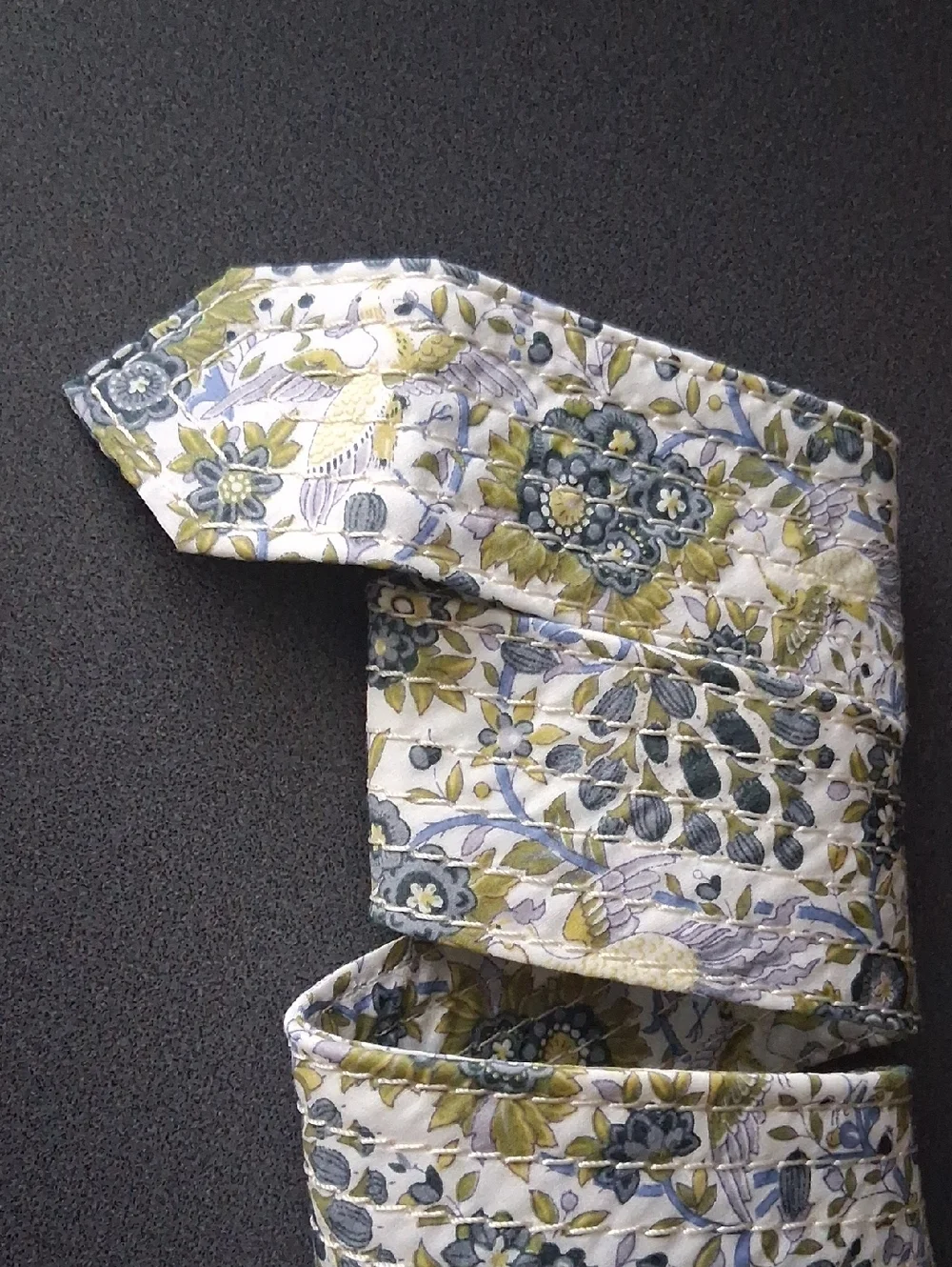 New* J.Crew M/L Cotton Floral & Foliage Belt White Blue Green - Picture 3 of 10